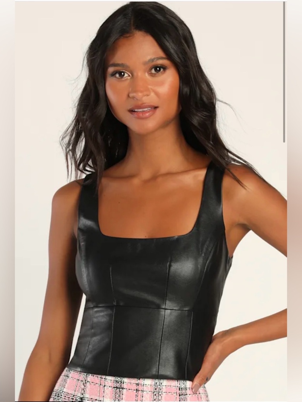 Lulu's Faux Leather Top, New with tags
